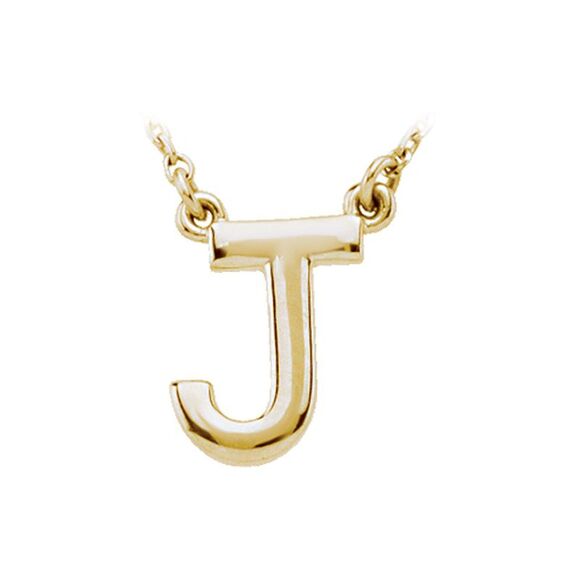 14K Yellow Gold, Kendall Collection, Block Initial J Necklace, 16 Inch - Picture 1 of 4